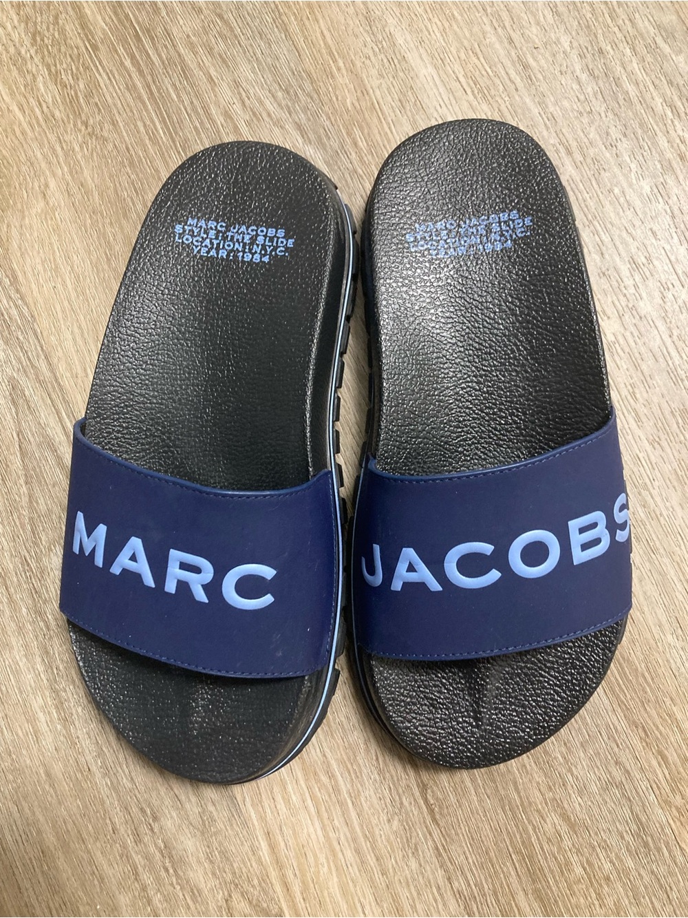 Marc Jacobs Navy and Light Blue Women's Slide Sandals - Picture 3 of 7
